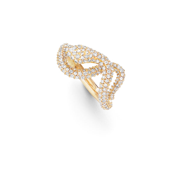 Small Snakes Pavé-Goldring aus 18K I Diamanten